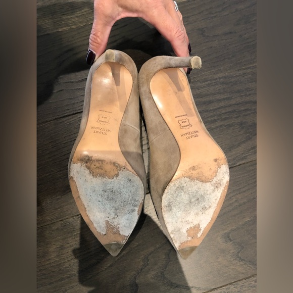 Authentic Stuart Weitzman  suede nude pump - Picture 5 of 7